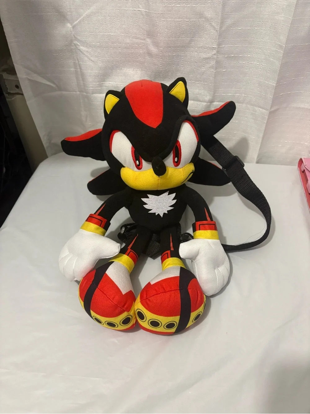 Plush Black & Red Character Kids Backpack - Branded Plush Carry Bag